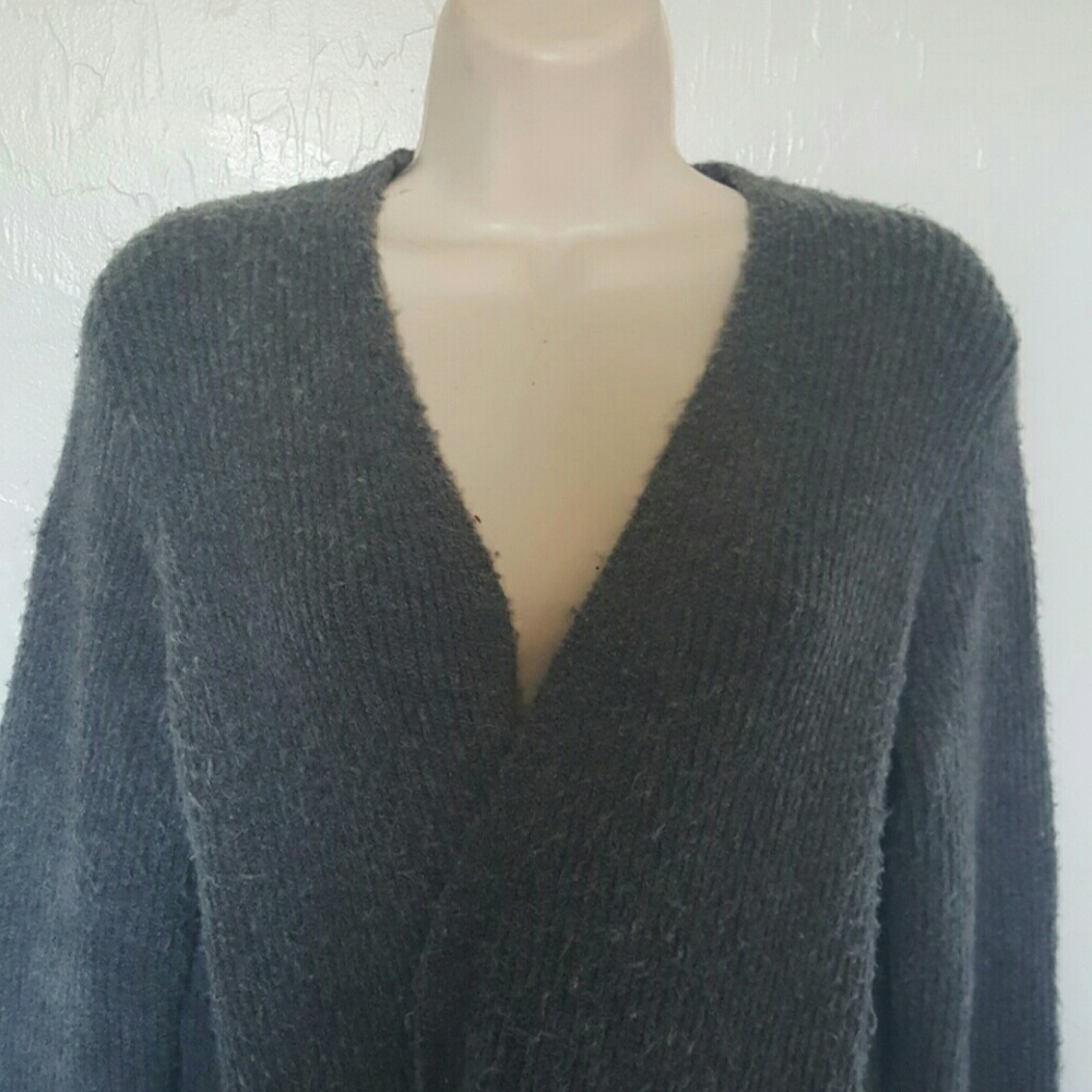 Madewell Cardigan Women’s XS Gray Wool Blend Long Open Front Knit